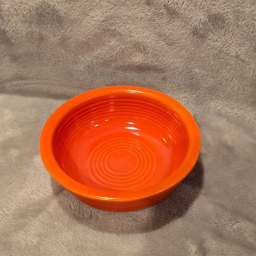 Vintage Fiestaware Radioactive Red Fruit Bowl Homer Laughlin Orange Red CPM 1300
